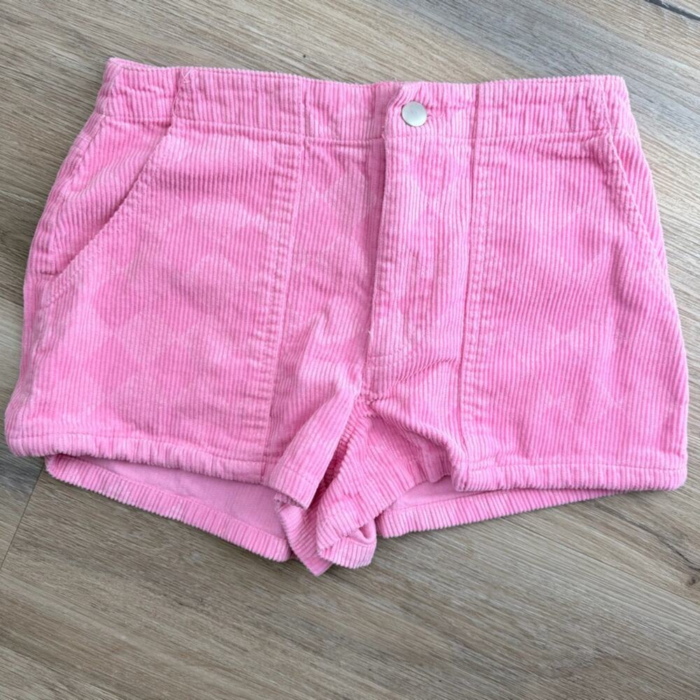 Forever 21 Women’s High Waist Pink Corduroy Shorts, Small